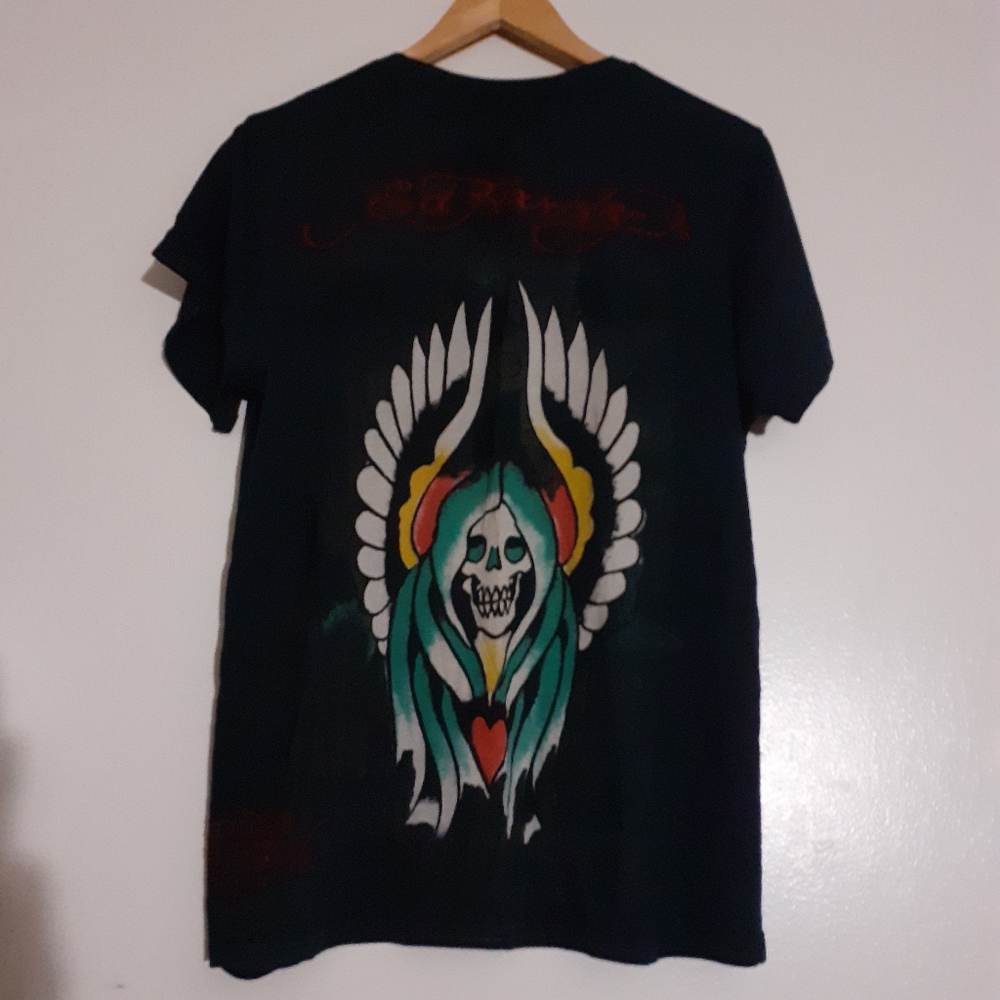 Spooky ED HARDY Evil Witch Halloween Dark Rising Fox shirt